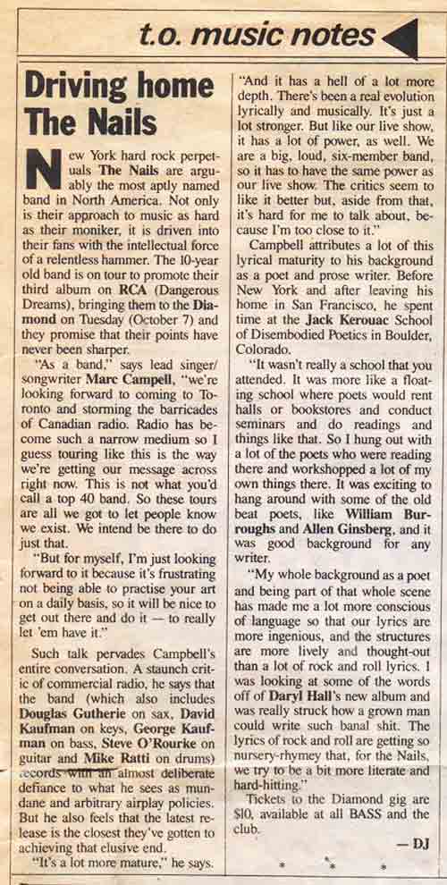 Toronto Review, 1986