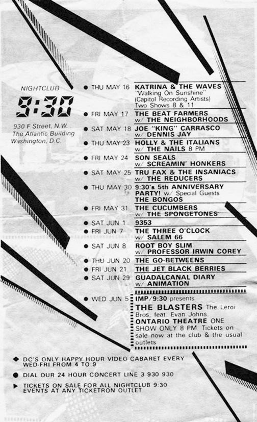 930 Club, Wash. DC 1985